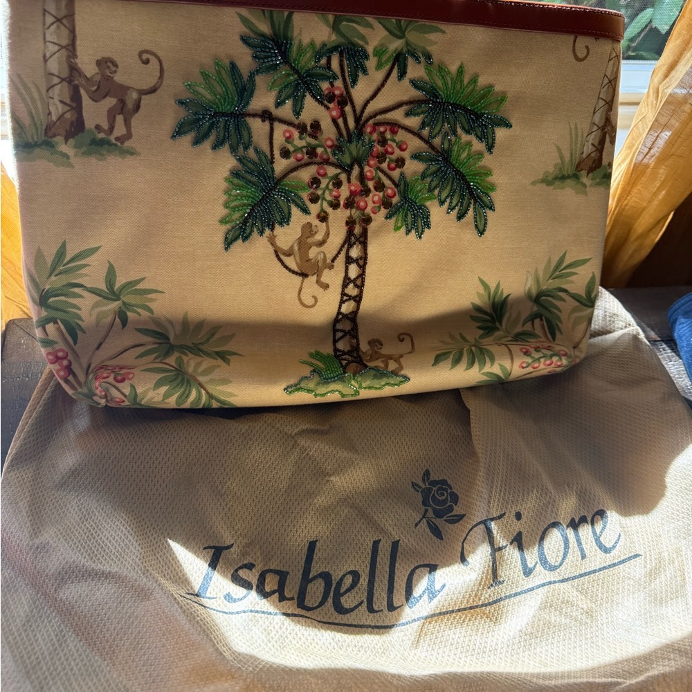 Isabella Fiore Tropical Embroidered Tote